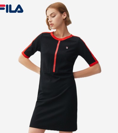 在线独家女式刺绣F-box标志后开叉连衣裙 在线独家女式刺绣F-box标志后开叉连衣裙