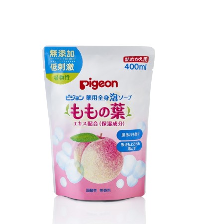 鸽子宝宝身体泡沫肥皂(桃叶)400Ml,重新填充 鸽子宝宝身体泡沫肥皂(桃叶)400Ml,重新填充